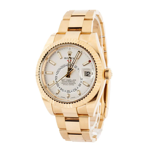 Rolex Sky-Dweller Automatic White Dial 18kt Yellow Gold Watch M336938-0006 | Luxero
