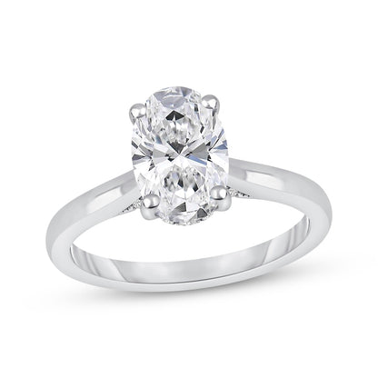 2-1/5 CT. T.W. Oval Lab-Grown Diamond Hidden Halo Ring (14K White Gold)