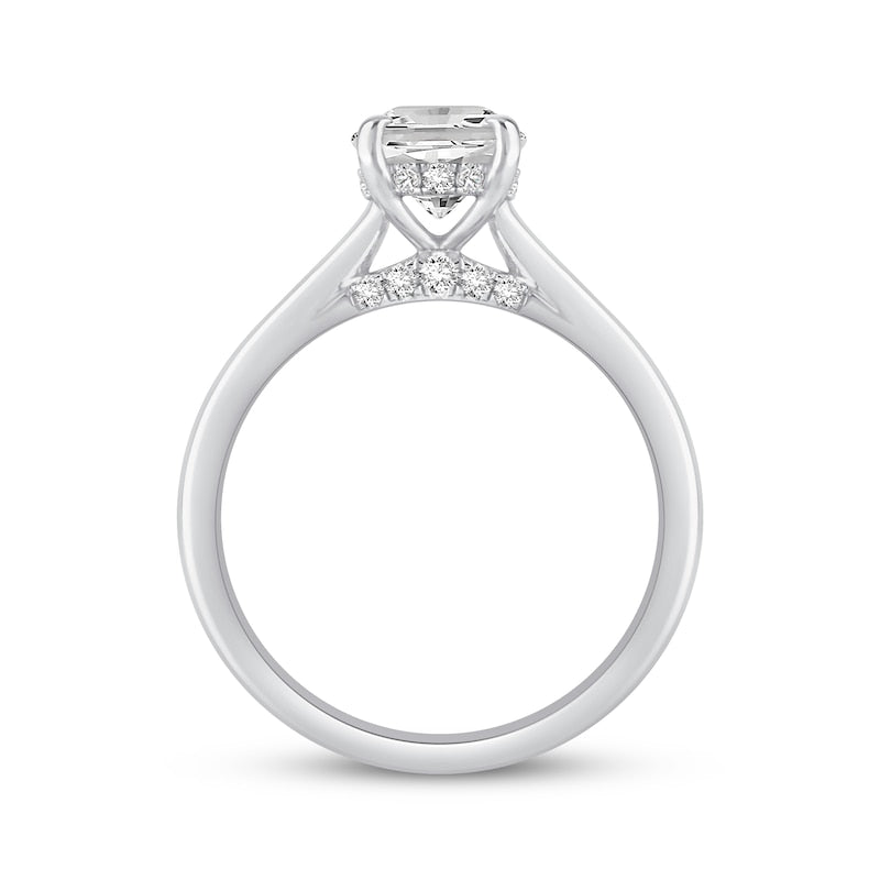 2-1/5 CT. T.W. Oval Lab-Grown Diamond Hidden Halo Ring (14K White Gold)