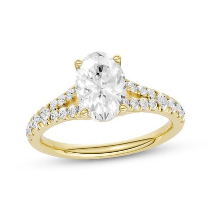 1-1/3 CT. T.W. Lab-Grown Diamond Oval Split Shank Ring (14K White Gold)
