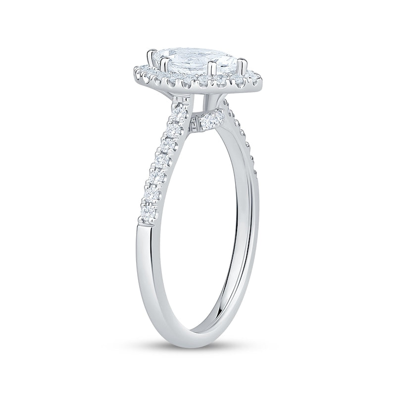 3/4 CT. T.W. Marquise-Cut Lab-Grown Diamond Halo Ring (14K White Gold)