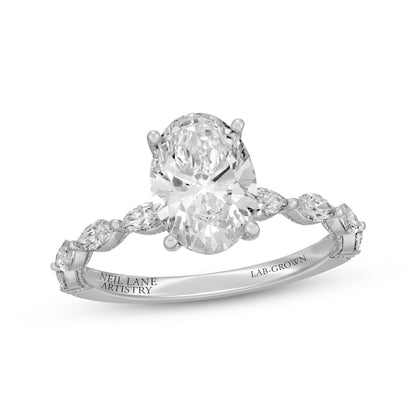2-5/8 CT. T.W. Oval Lab-Grown Diamond Vintage-Style Ring (14K White Gold)
