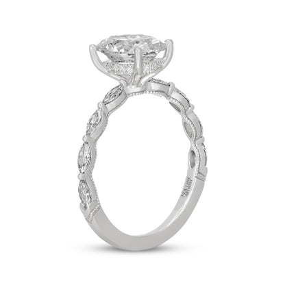 2-5/8 CT. T.W. Oval Lab-Grown Diamond Vintage-Style Ring (14K White Gold)