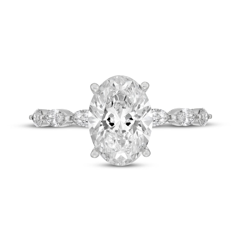 2-5/8 CT. T.W. Oval Lab-Grown Diamond Vintage-Style Ring (14K White Gold)