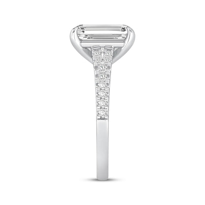 4-1/4 CT. T.W. Emerald-Cut Lab-Grown Diamond Split-Shank Ring (14K White Gold)