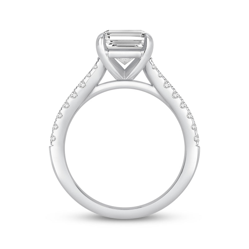 4-1/4 CT. T.W. Emerald-Cut Lab-Grown Diamond Split-Shank Ring (14K White Gold)