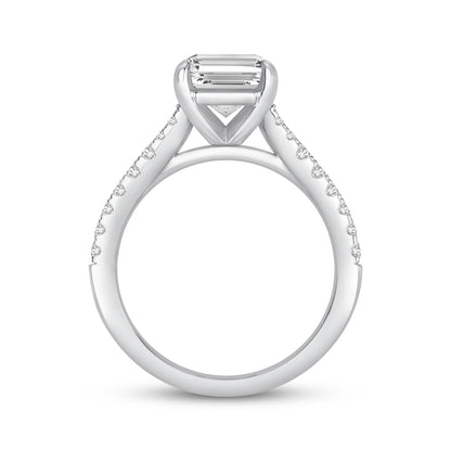 4-1/4 CT. T.W. Emerald-Cut Lab-Grown Diamond Split-Shank Ring (14K White Gold)