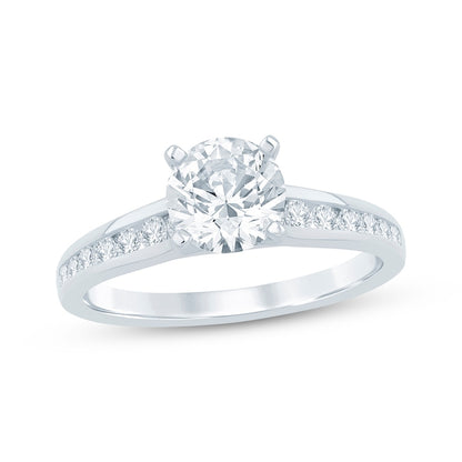 1-1/4 CT. T.W. Round-Cut Lab-Grown Diamond Channel-Set Ring (14K White Gold)