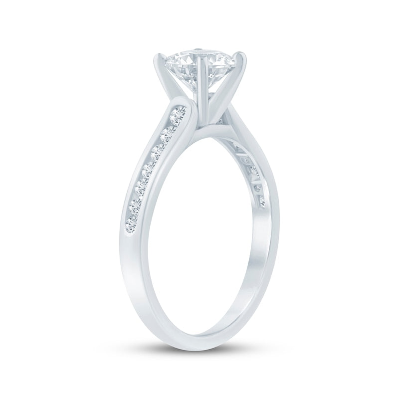 1-1/4 CT. T.W. Round-Cut Lab-Grown Diamond Channel-Set Ring (14K White Gold)