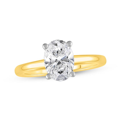1-1/2 CT. T.W. Oval-Cut Lab-Grown Diamond Solitaire Ring (14K Yellow Gold)