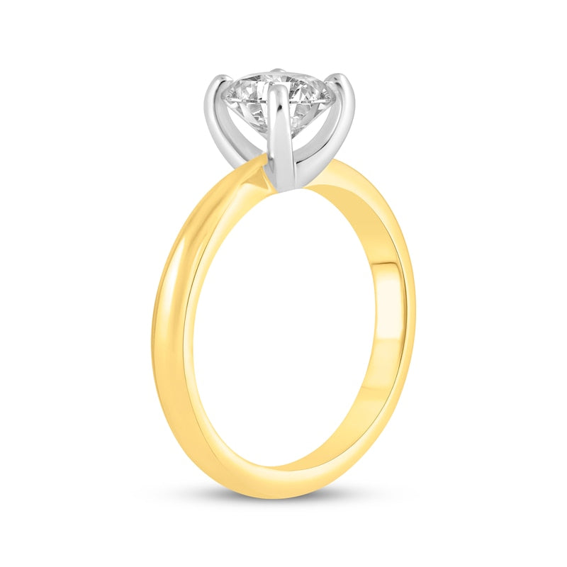 1-1/2 CT. T.W. Oval-Cut Lab-Grown Diamond Solitaire Ring (14K Yellow Gold)