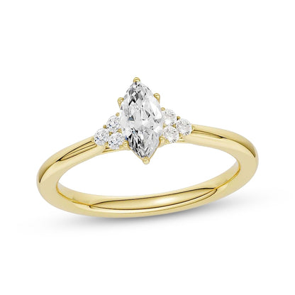3/8 CT. T.W. Marquise-Cut Lab-Grown Diamond Cluster Ring (10K Yellow Gold)