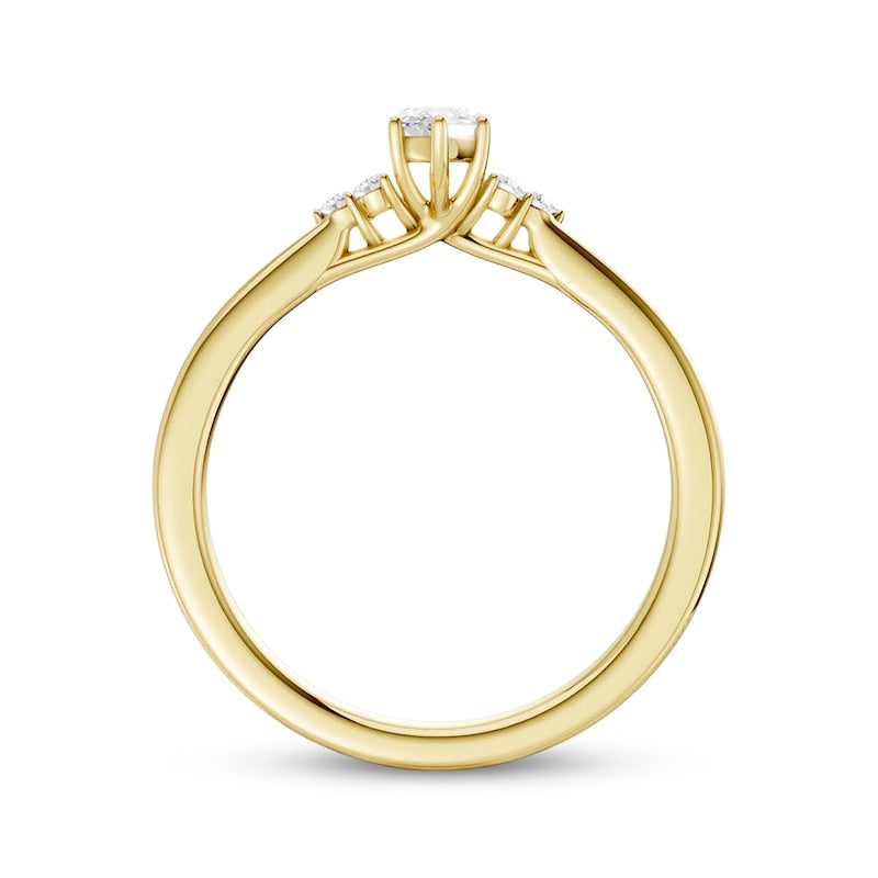 3/8 CT. T.W. Marquise-Cut Lab-Grown Diamond Cluster Ring (10K Yellow Gold)