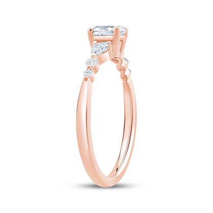 5/8 CT. T.W. Oval and Pear Three-Stone Lab-Grown Diamond Ring (14K Rose Gold)