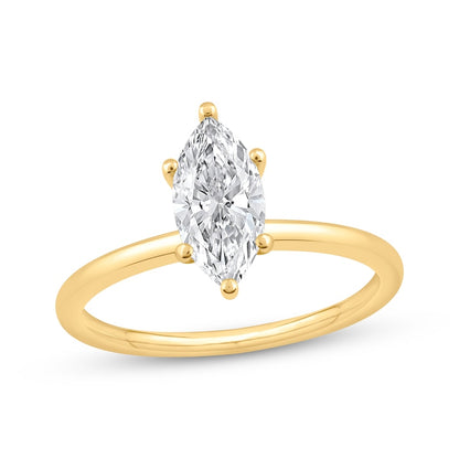 1 CT. T.W. Marquise-Cut Lab-Grown Diamond Solitaire Ring (14K Yellow Gold)