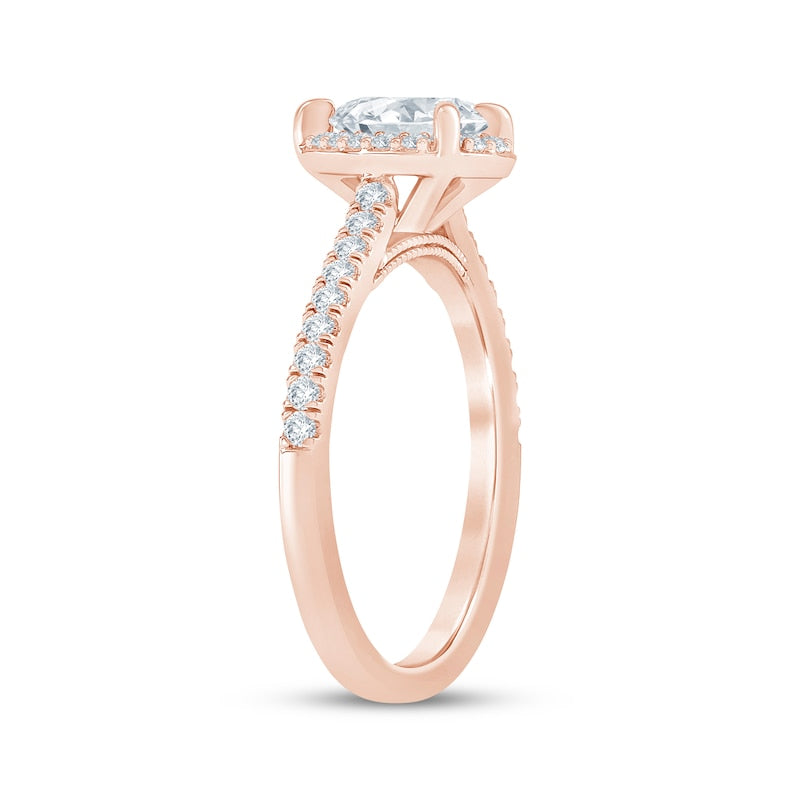 3/4 CT. T.W. Pear-Shaped Lab-Grown Diamond Halo Ring (14K Yellow Gold)