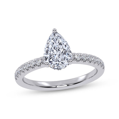 1 CT. T.W. Oval Lab-Grown Diamond Hidden Halo Ring (14K Yellow Gold)