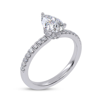 1 CT. T.W. Oval Lab-Grown Diamond Hidden Halo Ring (14K Yellow Gold)