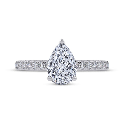 1 CT. T.W. Pear-Shaped Lab-Grown Diamond Hidden Halo Ring (14K White Gold)