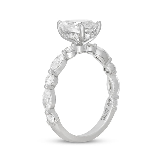 2-1/3 CT. T.W. Pear-Shaped Lab-Grown Diamond Vintage-Style Ring (14K White Gold)