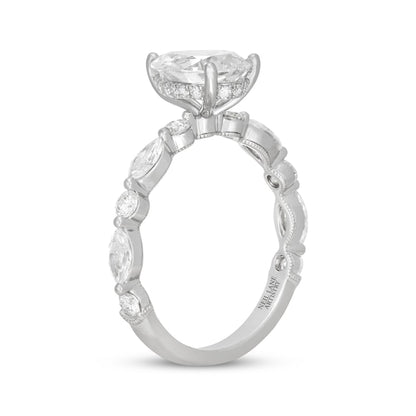 2-1/3 CT. T.W. Pear-Shaped Lab-Grown Diamond Vintage-Style Ring (14K White Gold)