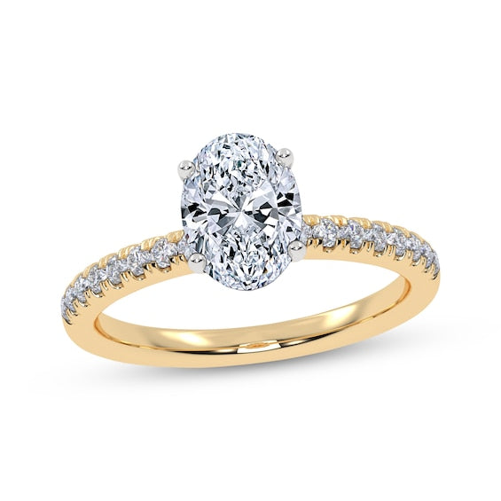 1 CT. T.W. Pear-Shaped Lab-Grown Diamond Hidden Halo Ring (14K White Gold)