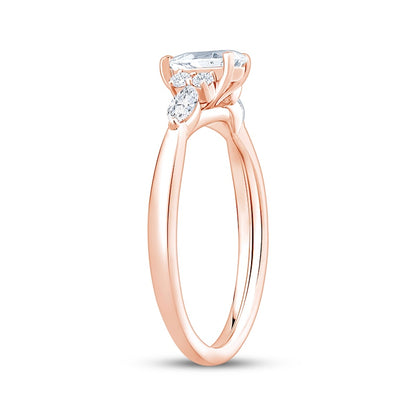 3/4 CT. T.W. Pear-Shaped Lab-Grown Diamond Vintage Accent Ring (14K Rose Gold)