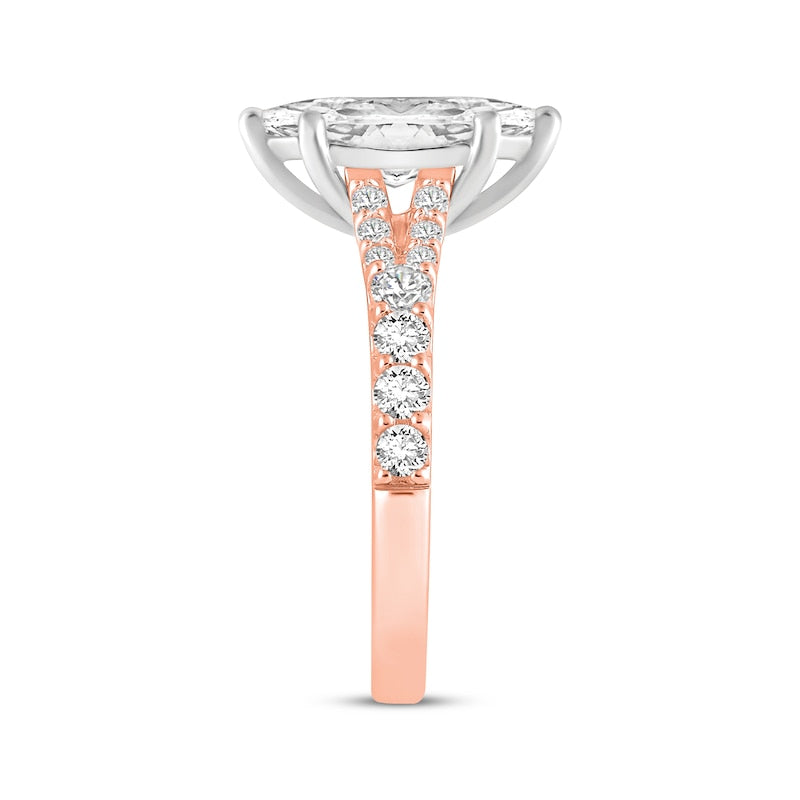 2 CT. T.W. Marquise-Cut Lab-Grown Diamond Split-Shank Ring (14K Rose Gold)