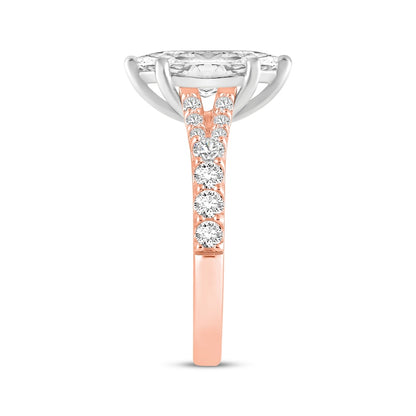 2 CT. T.W. Marquise-Cut Lab-Grown Diamond Split-Shank Ring (14K Rose Gold)