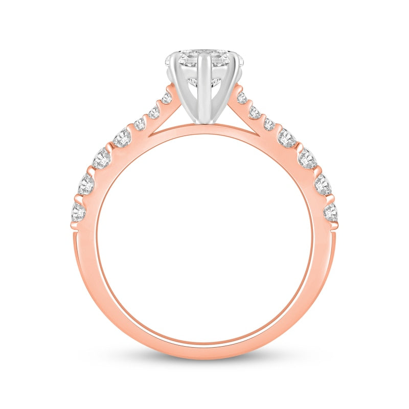 2 CT. T.W. Marquise-Cut Lab-Grown Diamond Split-Shank Ring (14K Rose Gold)