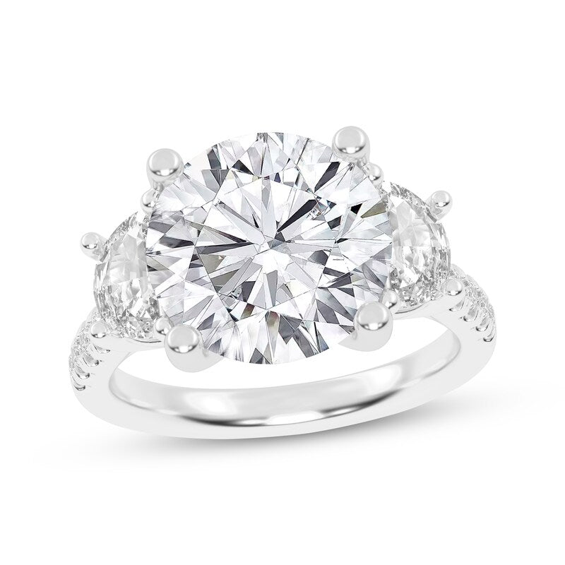 6 CT. T.W. Round and Half-Moon Lab-Grown Diamond Three-Stone Ring (14K White Gold)