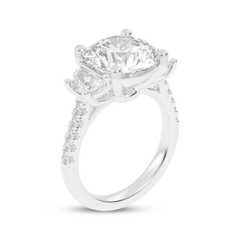 6 CT. T.W. Round and Half-Moon Lab-Grown Diamond Three-Stone Ring (14K White Gold)