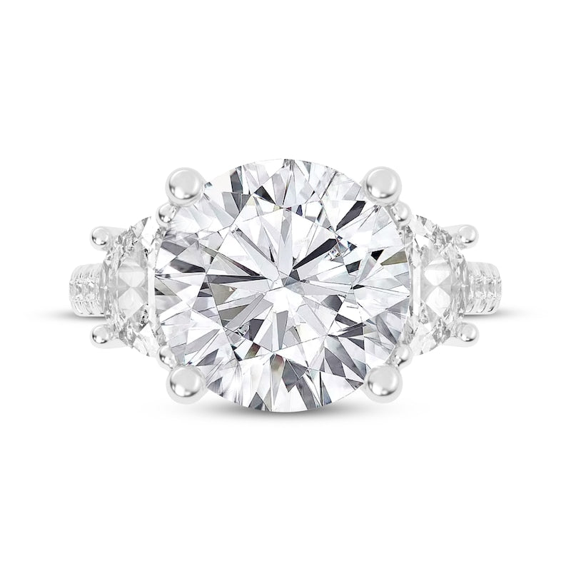 6 CT. T.W. Round and Half-Moon Lab-Grown Diamond Three-Stone Ring (14K White Gold)