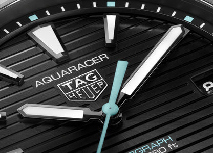 Tag Heuer Aquaracer WBP1114.BA0000 Men’s Solargraph 40mm Black Dial Quartz Watch – Stainless Steel Bracelet, 200M Water Resistant