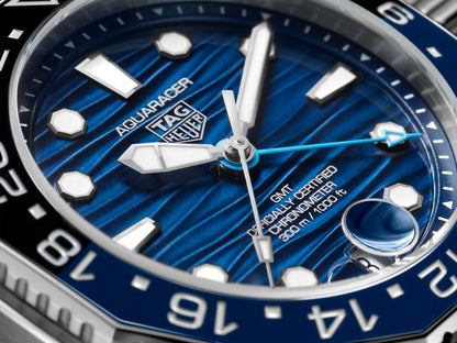 Tag Heuer Aquaracer WBP5114.FT6259 Men’s 42mm Automatic Watch – Blue Dial, Batman Ceramic Bezel, Rubber Strap, 300M Diver
