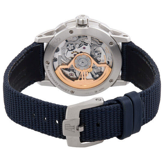 Audemars Piguet CODE 11.59 Chronograph Automatic Black Dial 18kt White Gold Blue Leather Strap Men’s Watch 26393BC.OO.A002CR.01