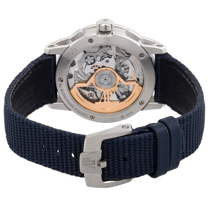 Audemars Piguet CODE 11.59 Chronograph Automatic Black Dial 18kt White Gold Blue Leather Strap Men’s Watch 26393BC.OO.A002CR.01