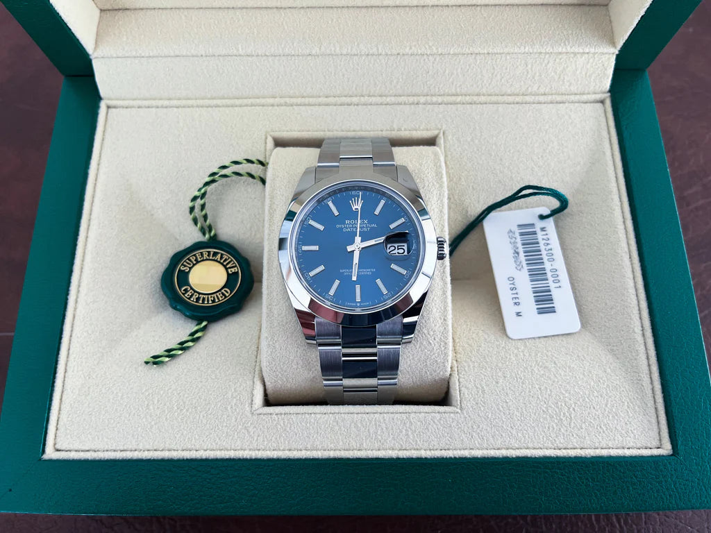 Rolex Datejust 41 M126300-0001 Men’s Stainless Steel Automatic Watch – Blue Dial, Oyster Bracelet