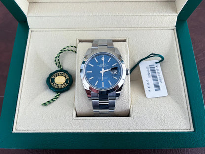 Rolex Datejust 41 M126300-0001 Men’s Stainless Steel Automatic Watch – Blue Dial, Oyster Bracelet