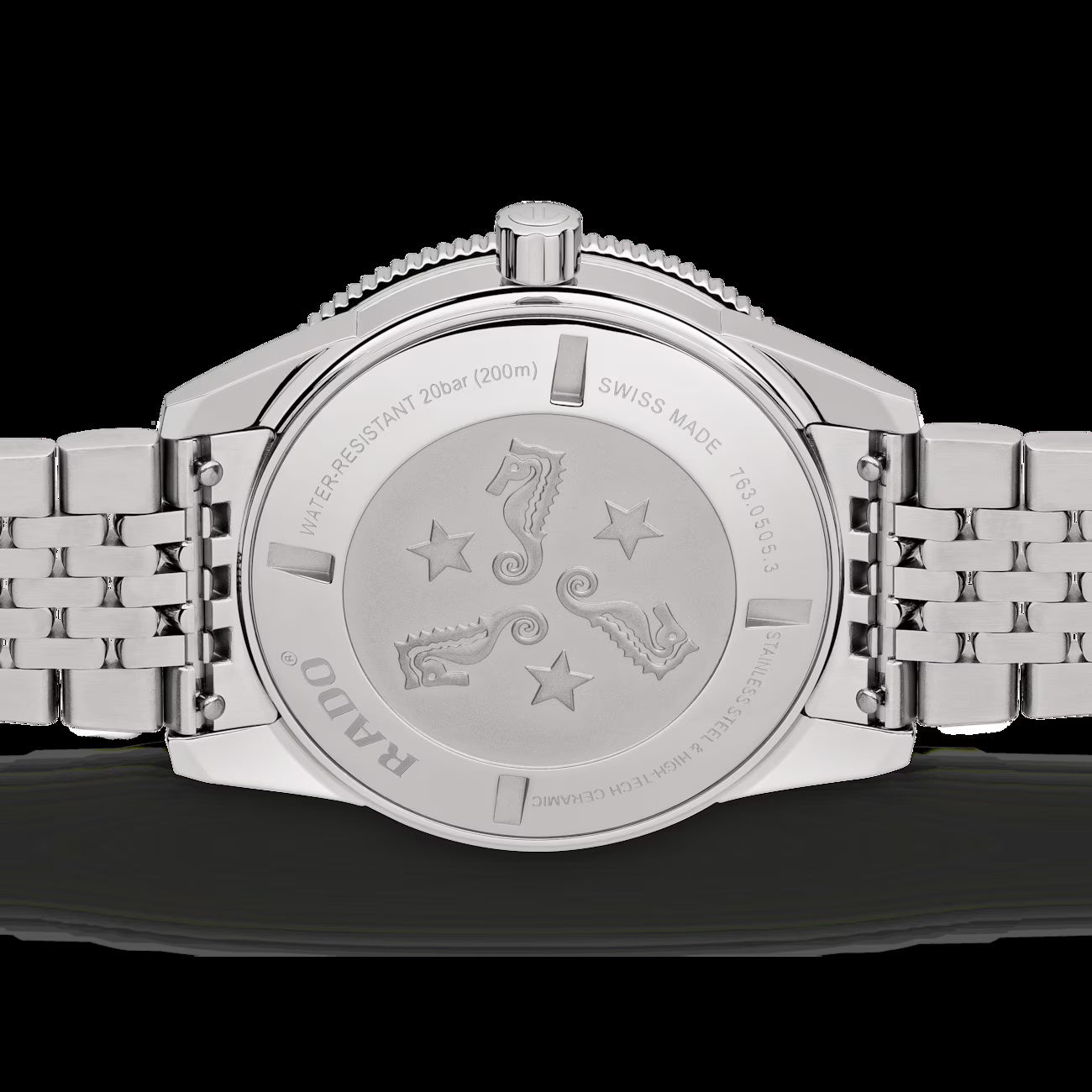 Rado R32505203 – Men's Captain Cook Automatic Watch, 42mm Stainless Steel Case with Blue Dial, Blue Ceramic Bezel & Silver Bracelet, 80-Hour Power Reserve, 200m Water Resistance