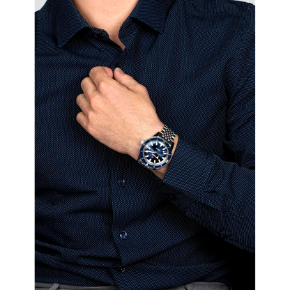 Rado R32505203 – Men's Captain Cook Automatic Watch, 42mm Stainless Steel Case with Blue Dial, Blue Ceramic Bezel & Silver Bracelet, 80-Hour Power Reserve, 200m Water Resistance