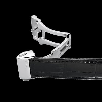 Rado R22876015 – Men's Coupole Automatic Watch, 41mm Stainless Steel Case, White Dial with Blue Hands, Black Leather Strap, 80H Power Reserve, 50M WR