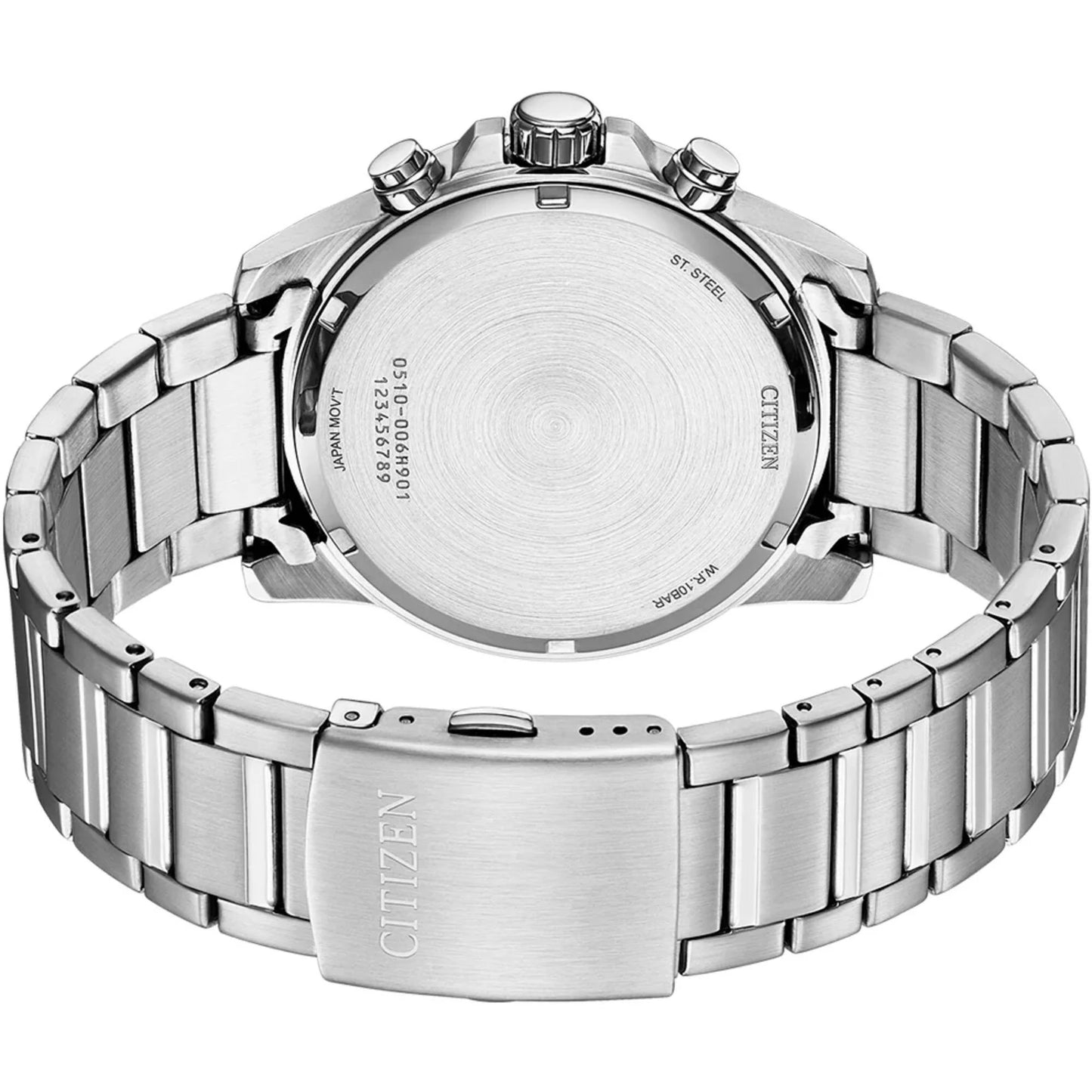 Citizen Chronograph Quartz Black Dial Men’s Watch AN3690-56E – 44mm Stainless Steel Case & Bracelet, Date Display, 100M Water Resistance, Sport Chronograph | Luxero Exclusive