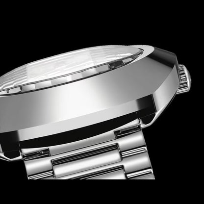 Rado R12408613 – Men's Diastar Automatic Watch, 35mm Stainless Steel, Black Dial with Diamonds, Day-Date, 40H Power Reserve, 30M WR