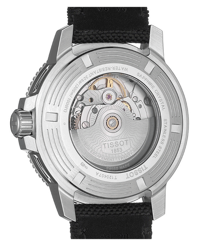 Tissot Seastar 1000 Black Dial Automatic Dive Watch with Fabric Strap T120.407.17.051.00