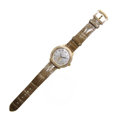 Watch with a brown strap on a white background