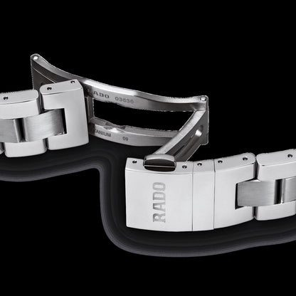 Rado R32259203 – Men's HyperChrome Chronograph, 44mm Stainless Steel, Blue Dial, Ceramic Bezel, Quartz, 100M WR