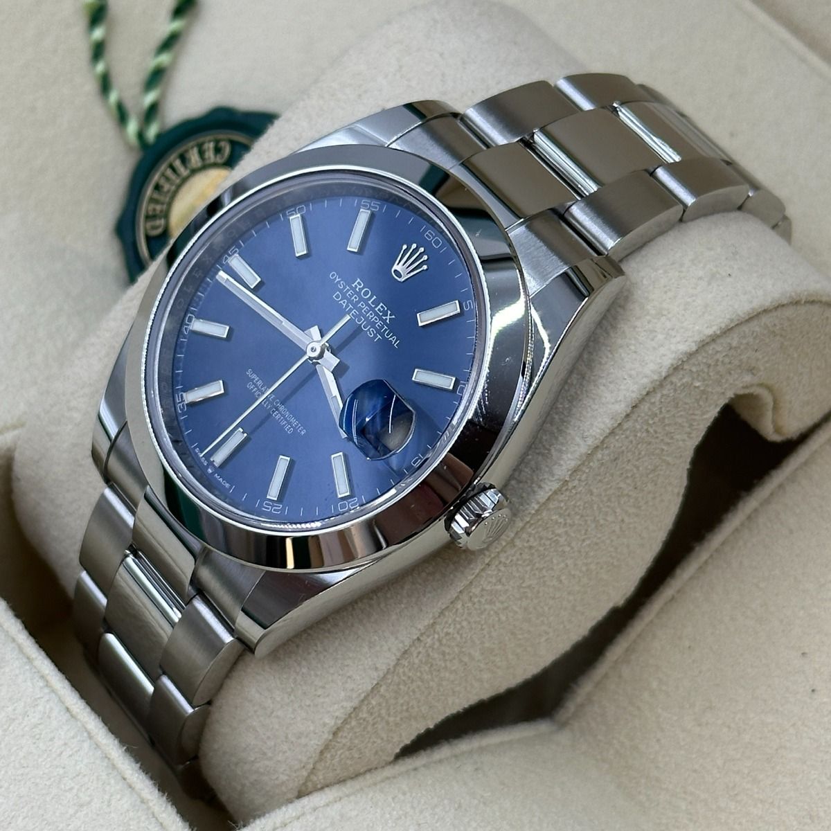 Rolex Datejust 41 M126300-0001 Men’s Stainless Steel Automatic Watch – Blue Dial, Oyster Bracelet