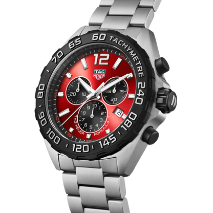 Tag Heuer Formula 1 CAZ101AN.BA0842 Men’s 43mm Quartz Chronograph Watch – Red Dial, Stainless Steel Bracelet, 200M Water Resistance