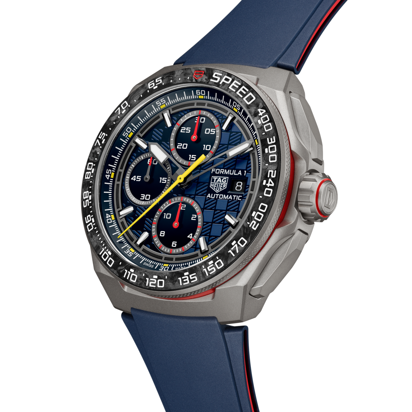 Tag Heuer Formula 1 CBZ2080.FT8091 Red Bull Racing Men's 44mm Automatic Chronograph – Titanium Case, Blue Rubber Strap, 200M
